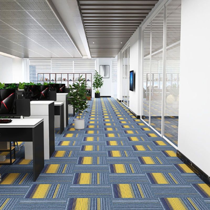 Indoor Carpet Tiles Geometric Print Level Loop Office Carpet Tiles