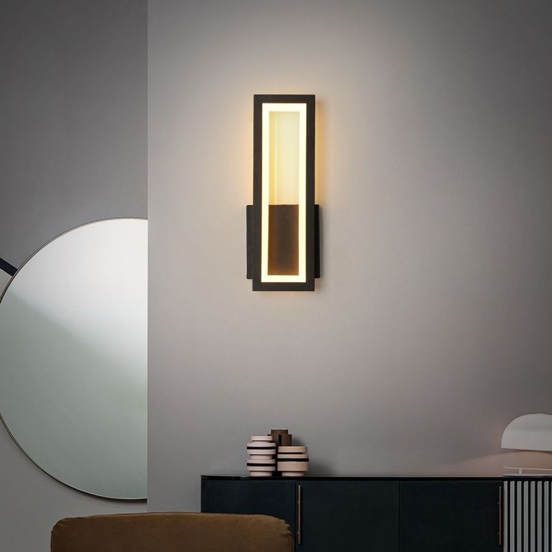 Rectangular Shape Wall Lamp Modern Style Metal 1 Light Wall Light