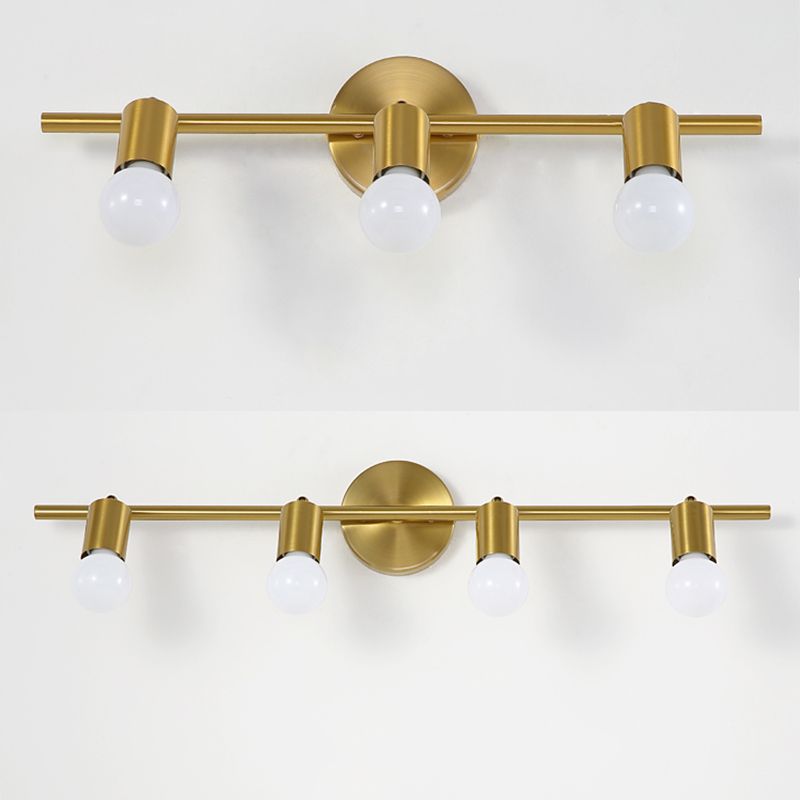 Bare Bulb Vanity Sconce Lights Ultra-modern Metallic Wall Sconce Lighting for Bathroom