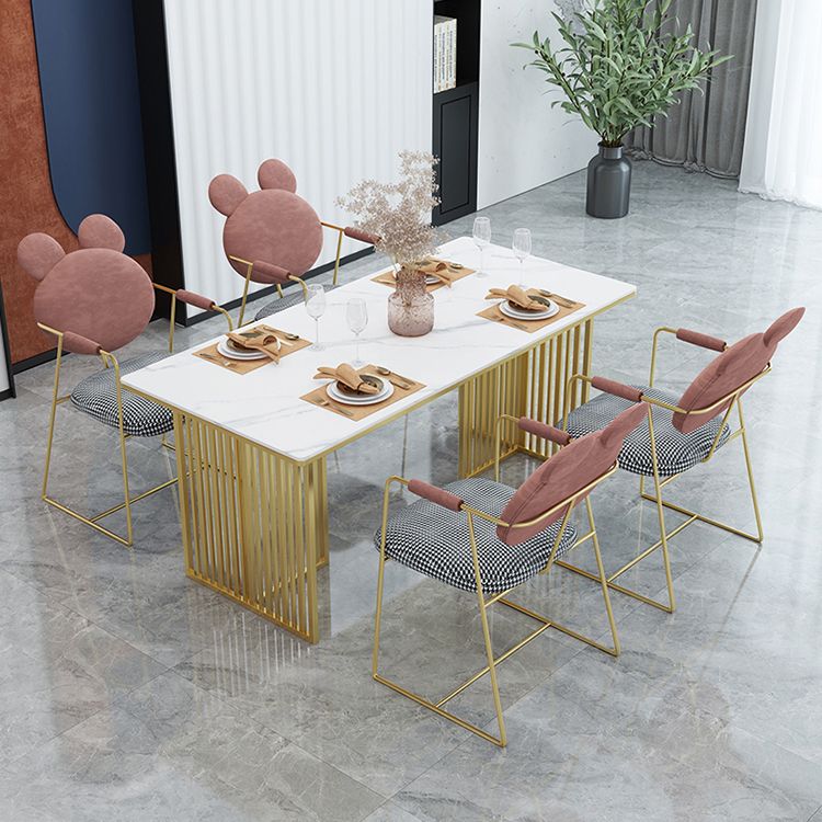 Glam Style 1/2/5 Pieces Dining Room Furniture Set Sintered Stone Dining Table Set