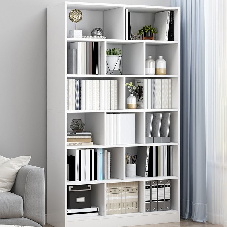 Closed Back Bookcase Contemporary Style Bookshelf for Home Office Study Room