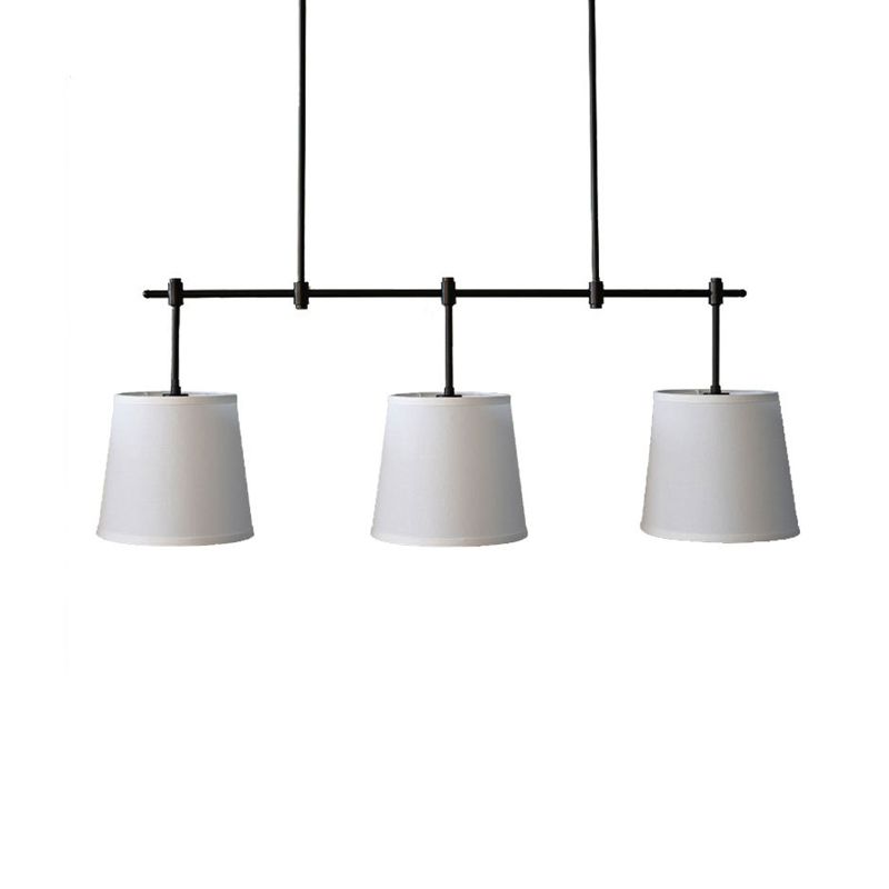 Luz de 3 luces Luz de la isla de la isla tradicional iluminación colgante de tela dorada para el comedor