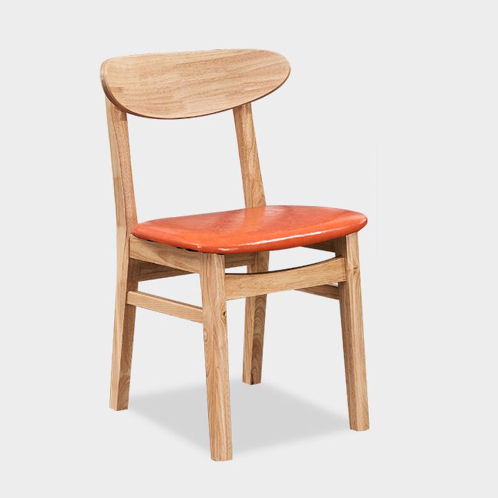Contemporary Dining Chair 16.5'' Wide Open Side Chair with 4 Wood Legs for Home Use