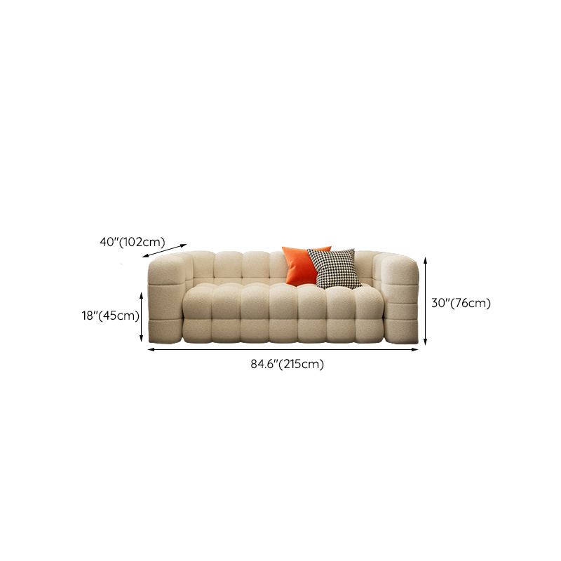 40" Wide Scandinavian Sofa Bed White Fabric Seating with Pillows