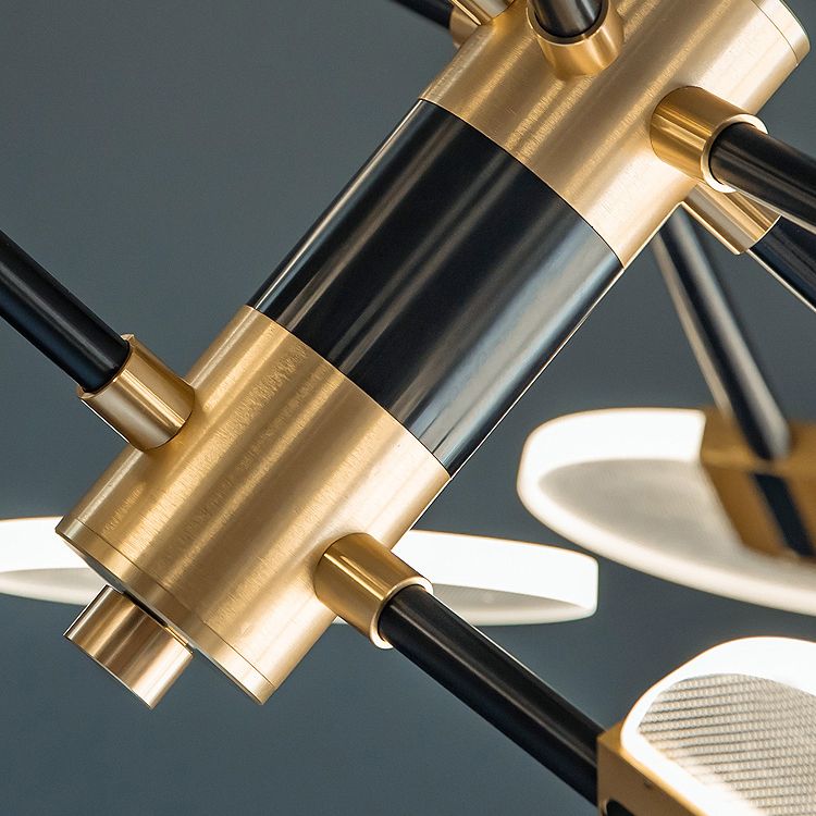 Black Acrylic Pendant Light Sputnik Modern LED Hanging Light for Living Room