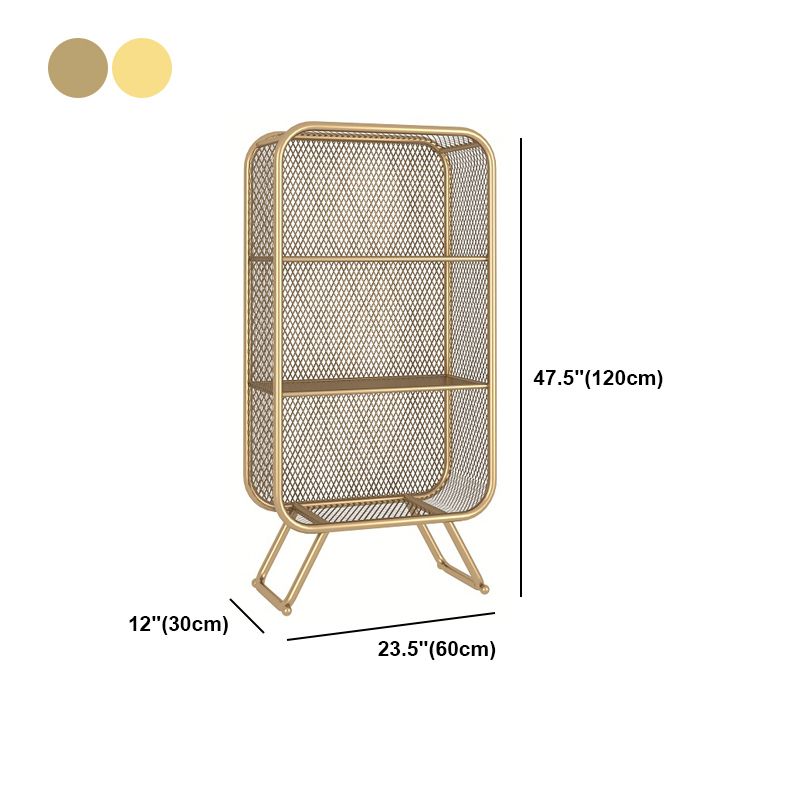 Closed Back Bookcase Glam Style Bookshelf for Home Office and Study Room