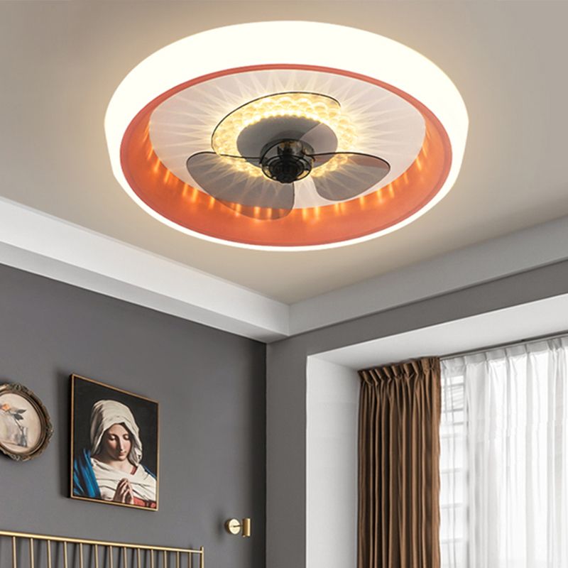 Acrylkreis Deckenventilator Leuchte Leuchte Makkaron LED Flush Mount Leuchte für Schlafzimmer