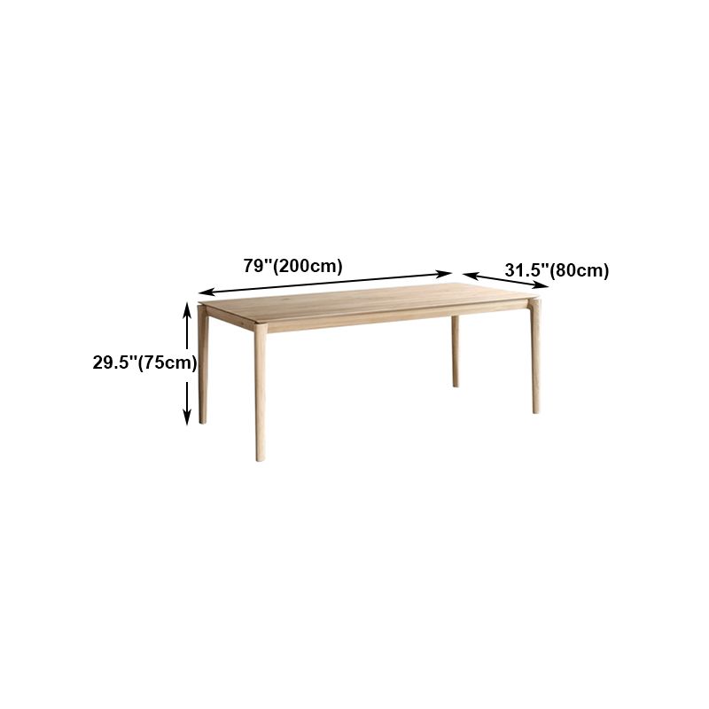 Modern Pine Solid Wood Table for Restaurant Rectangle Dining Table with 4 Legs