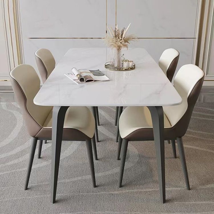 Simplicity Style Furniture Rectangle Stone Dining Room Table for Home