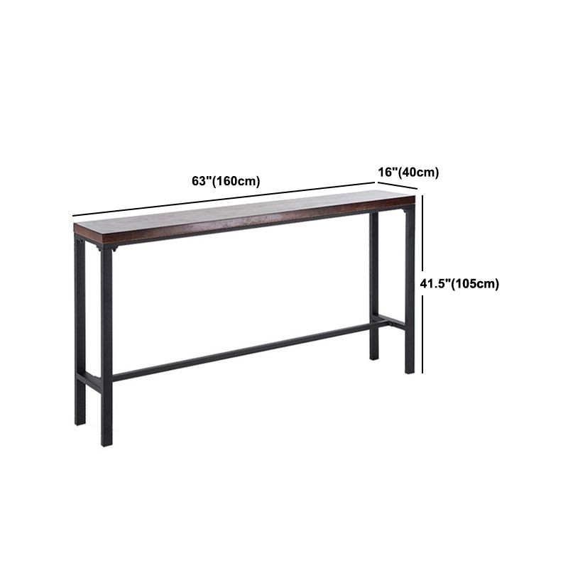 Glam Footrest Bar Wine Table Rectangle Trestle Solid Wood Cocktail Bar Table