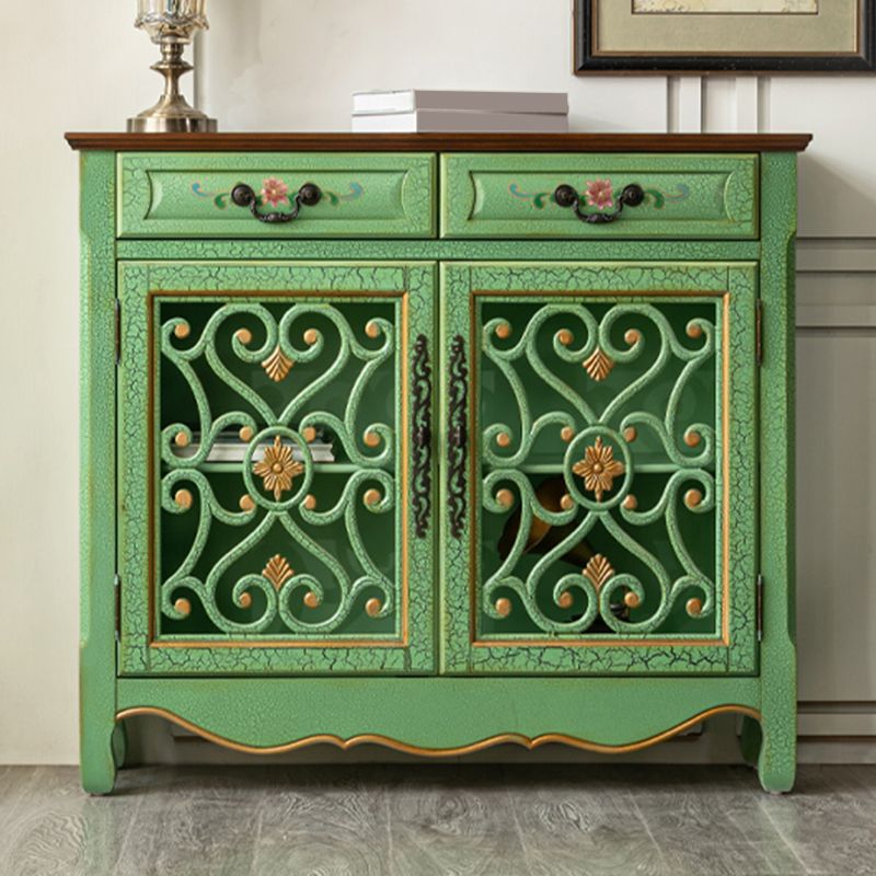 36.02"Tall 1- Door Wooden Cabinet, 2-drawer Rectangle Accent Cabinet