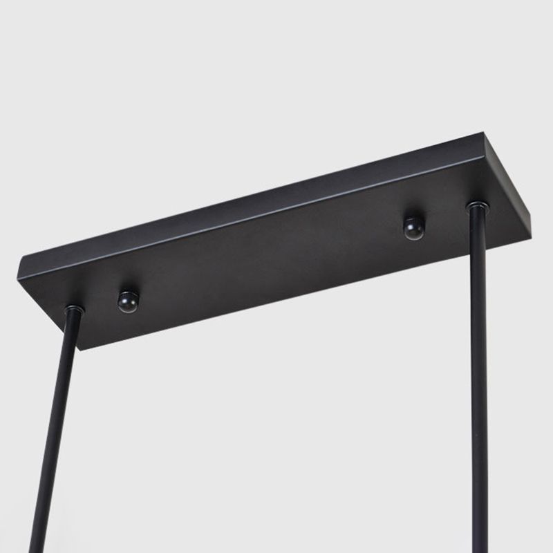 Sala da pranzo isola lampada a piede a sospensione in stile Nordic Black Island con tonalità in vetro cono