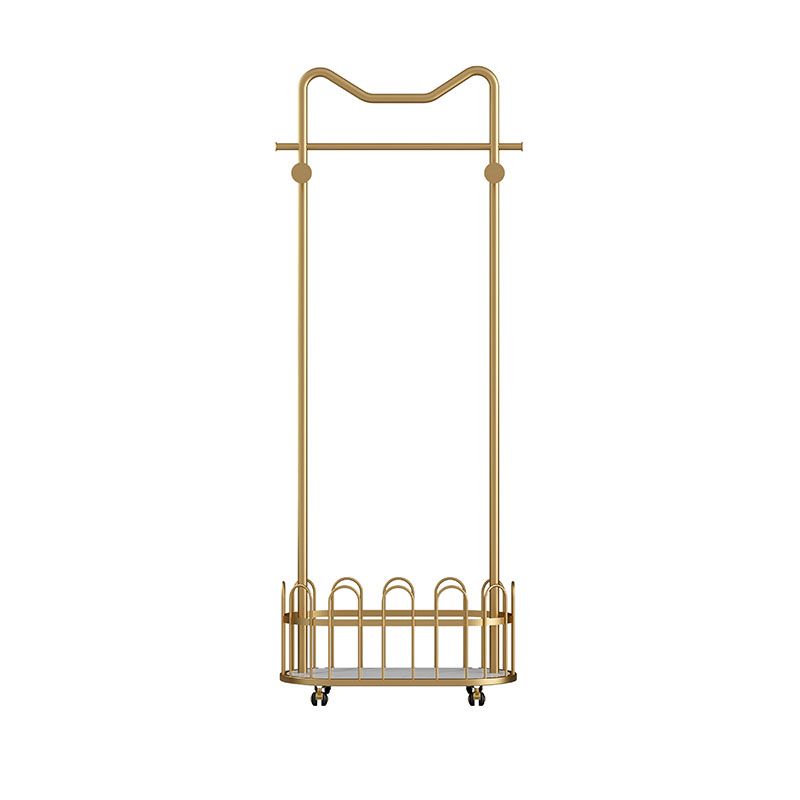 Gorgeous Metal Coat Rack Designer Storage Basket Coat Rack with Castors