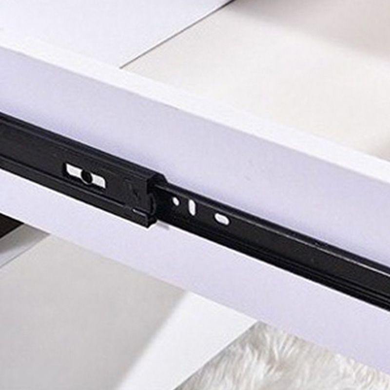 Metal Base Cabinet with 2 Drawers White/black Table Top Nightstand