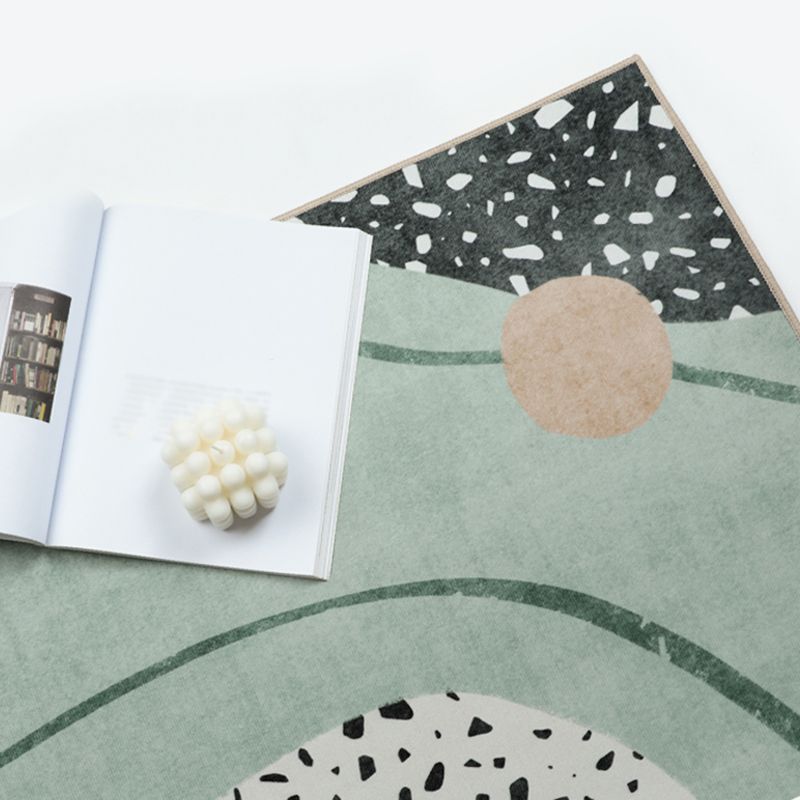 Light Green Modern Rug Blending Color Piece Rug Non-Slip Backing Rug for Living Room