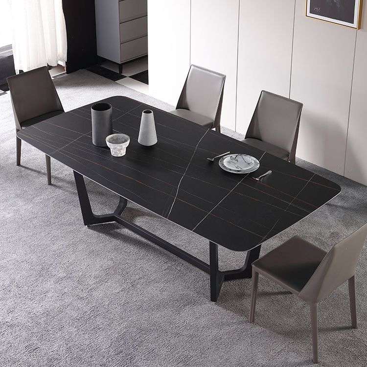 Contemporary Chair Faux Leather Solid Back Dining Room Chair for Indoor