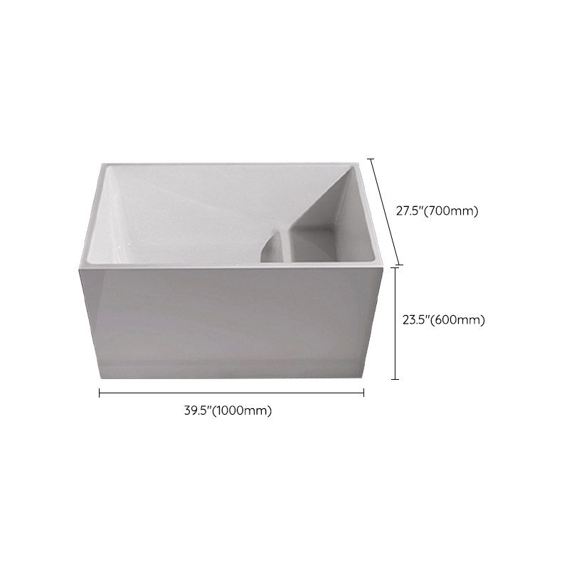 Modern Corner White Acrylic Bathtub Rectangle with Drain Bath Tub for Bathroom