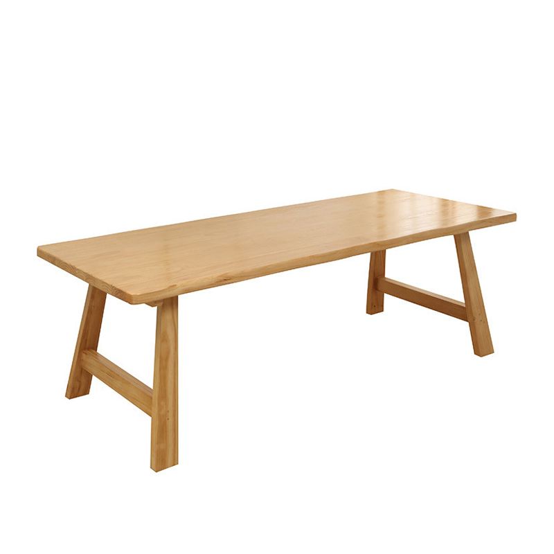 Pine Wood Dining Table Contemporary Rectangle Table with Sled Base