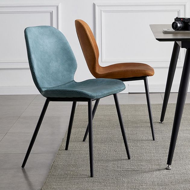 Contemporary Home Upholstered Side Chair Matte Finish Wingback Dining Chair