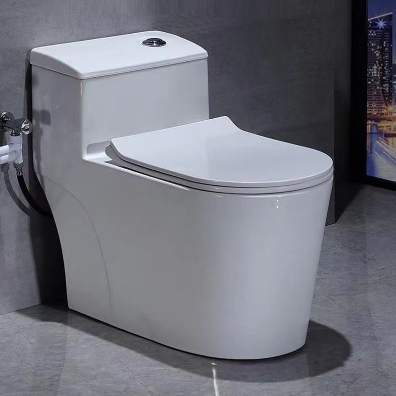 Contemporary White Flush Toilet Floor Mounted Toilet Bowl for Washroom