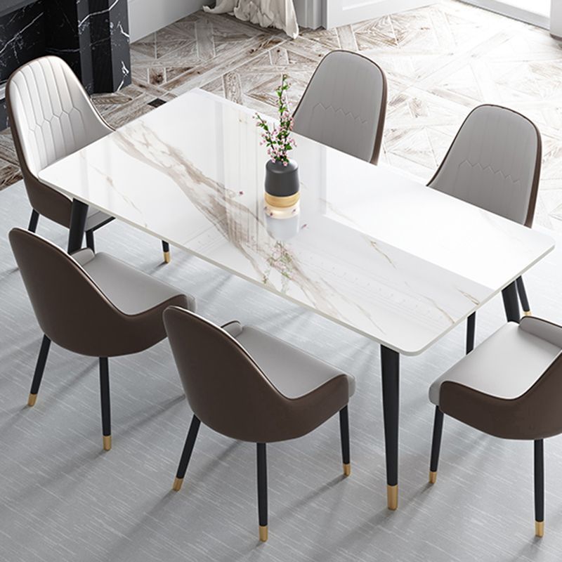Industrial 4 Legs Dining Table Rectangle Dining Table for Kitchen