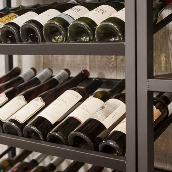 Modern Floor Wine Bottle & Glass Rack Metal Wine Rack with Shelf