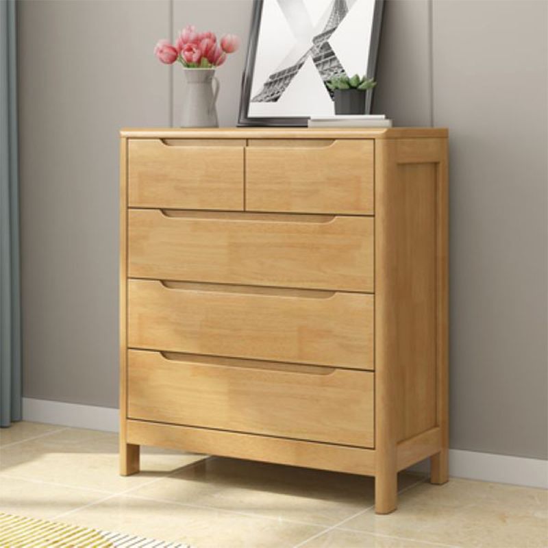 Contemporary Vertical Bedroom Chest Wooden Storage Chest with Drawers