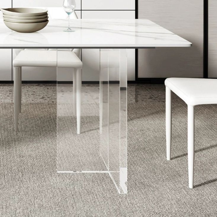 Contemporary Style Sintered Stone Dining Rectangle Table Set 1/4/5/6 Pieces Dining Set