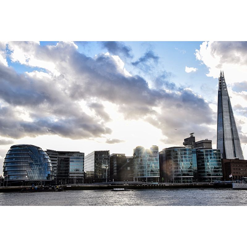 Modern City Scene Mural Decal Water Resistant Wall Covering, Made to Measure