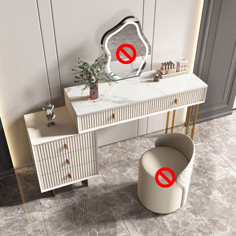 29.92" High Vanity Table with Drawers Stone Top Make-up Vanity