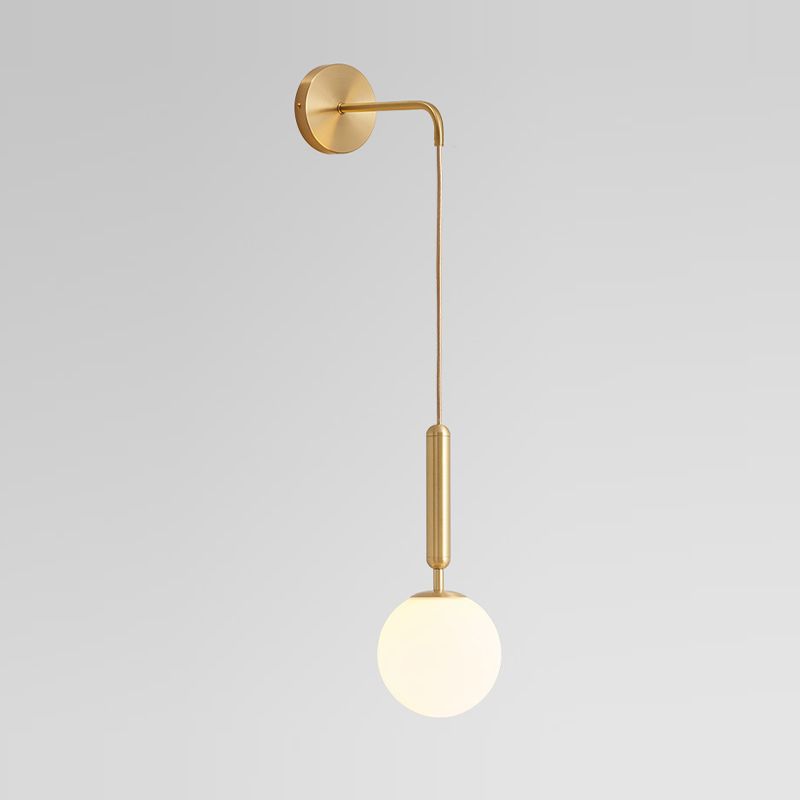 Contemporary Glass Shaded Lighting Black/Golden Wall Light for Room