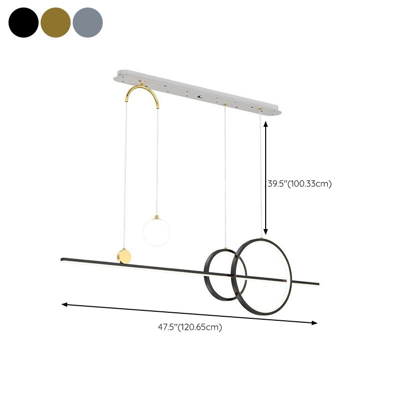 5-Light Modernism Kitchen Island Lighting Golden/Black/Blue LED Island Pendant Lighting
