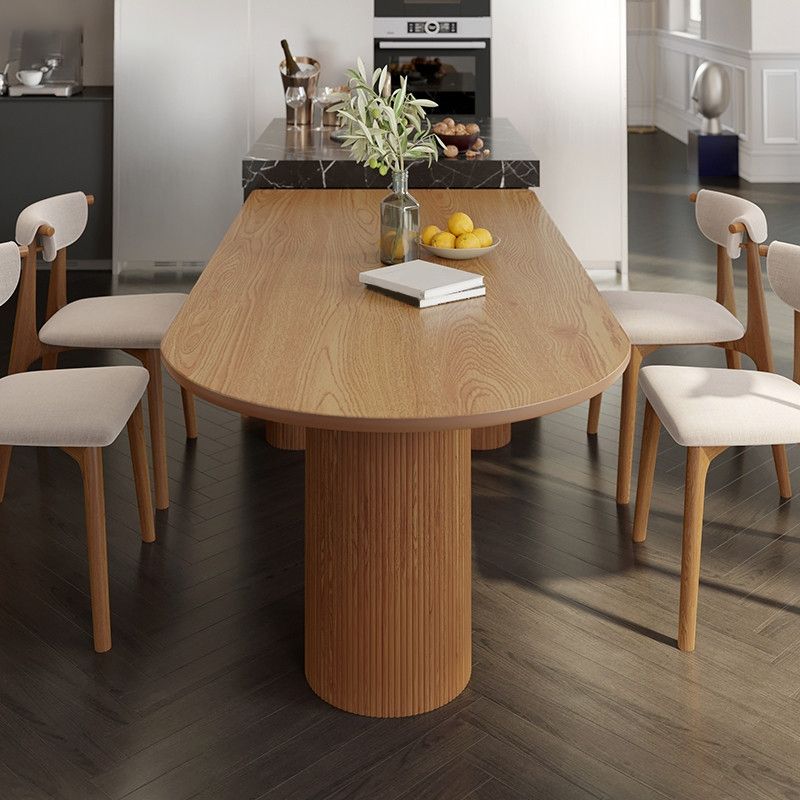 Island Platform Dining Table Contemporary Solid Wood Dining Table