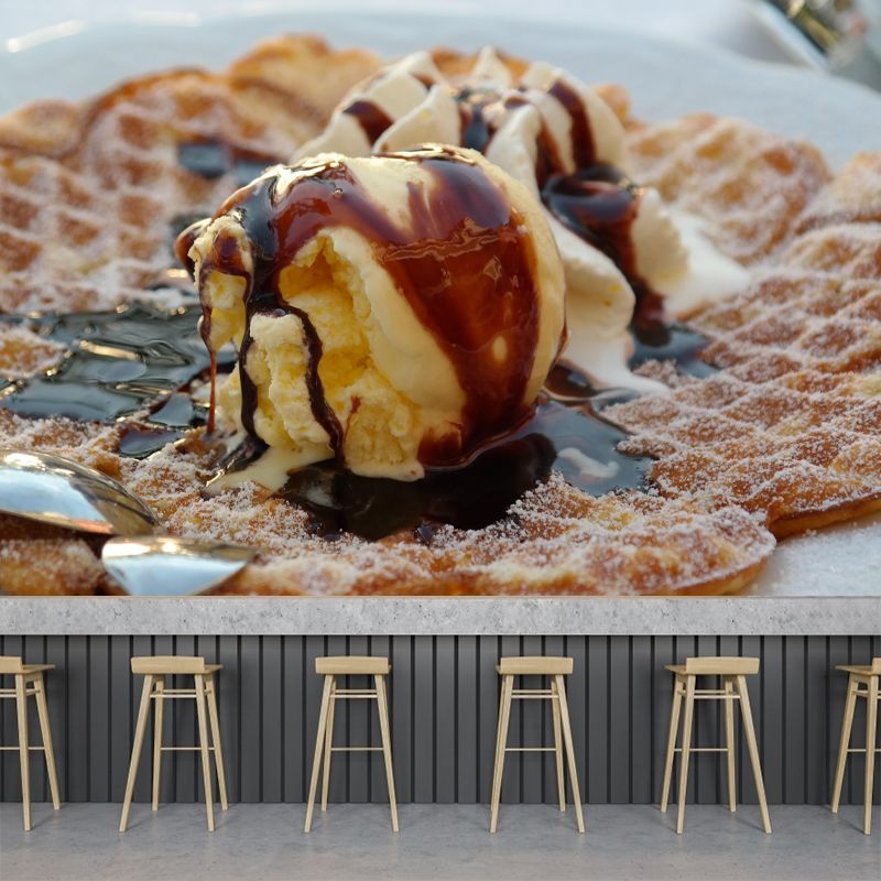 Ice Cream Mural Wallpaper Wall Covering Environment Friendly Commerce Shop