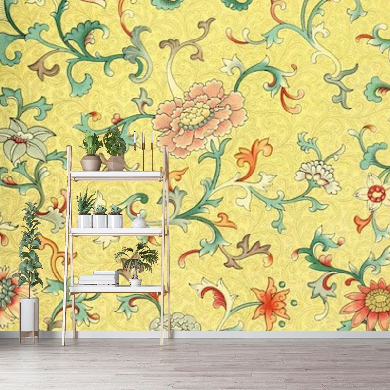 Plant Mildew Resistant Wallpaper Illustration Sleeping Room Wall Mural