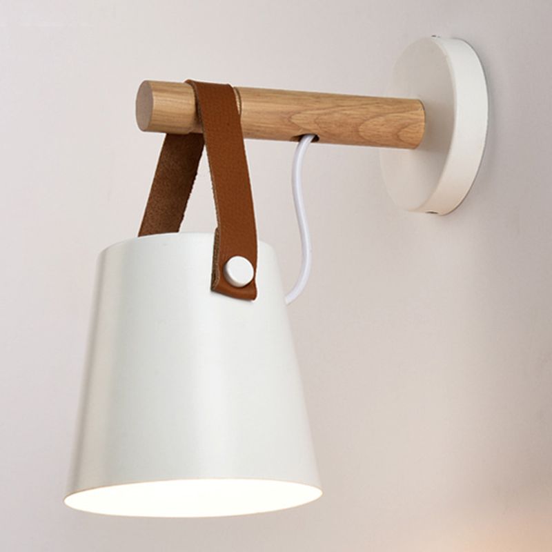 Zeitgenössische minimalistische Holzwandleuchte Ein-Bulb-Wandleuchte für Wohnzimmer