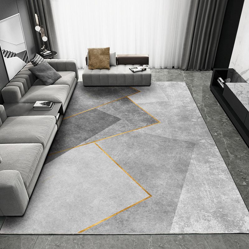 Multicolor Modern Indoor Rug Polyester Triangle Print Carpet Non-Slip Backing Rug for Living Room