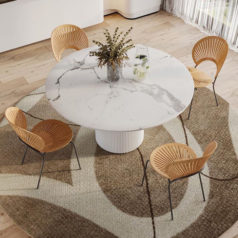 Modern 1/4/5/7 Pieces Dining Set Round Stone Dining Table for Kitchen