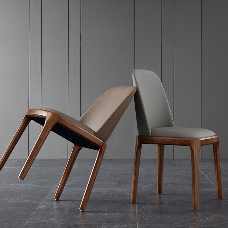 Chaise d'appoint en cuir industriel, finition mate, chaise de salle à manger Parsons