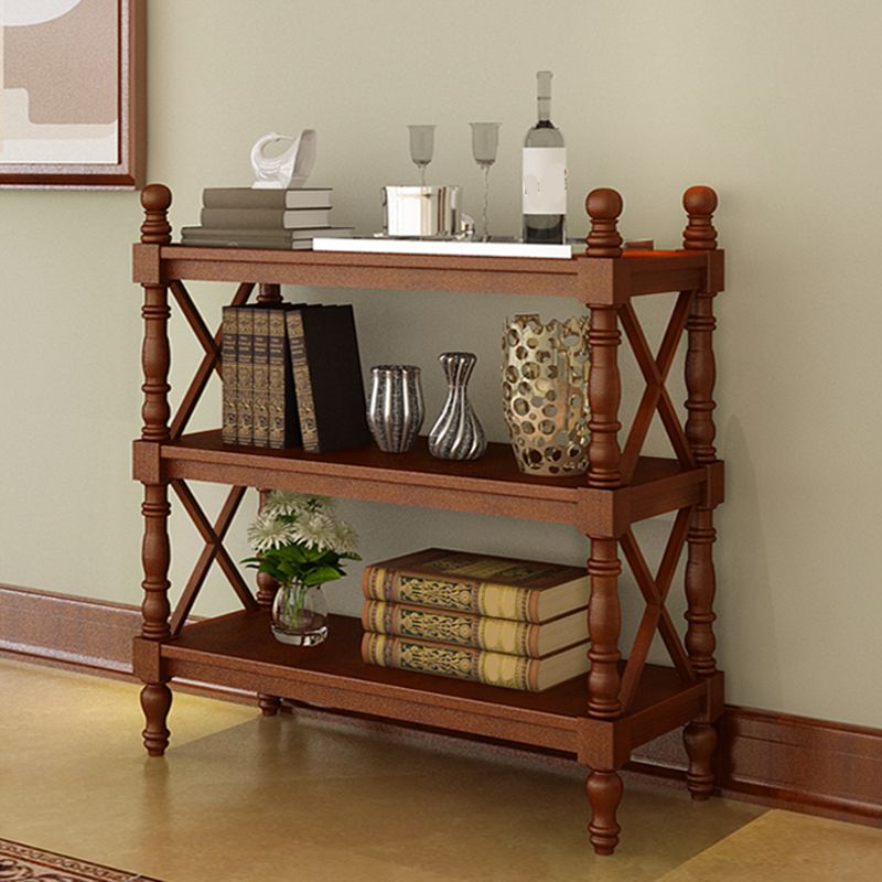 Solid Wood Bookshelf Industrial Bookcase 3-shelf Etagere With Rectangular Shelves