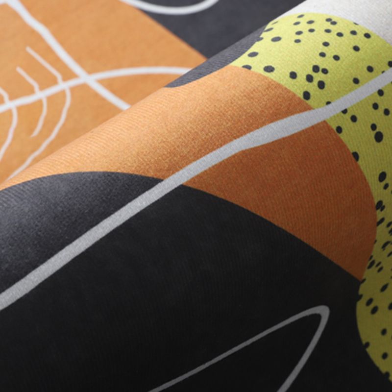 Fancy Orange Area Rug Color Block Modern Area Carpet Polyester Non-Slip Rug for Living Room