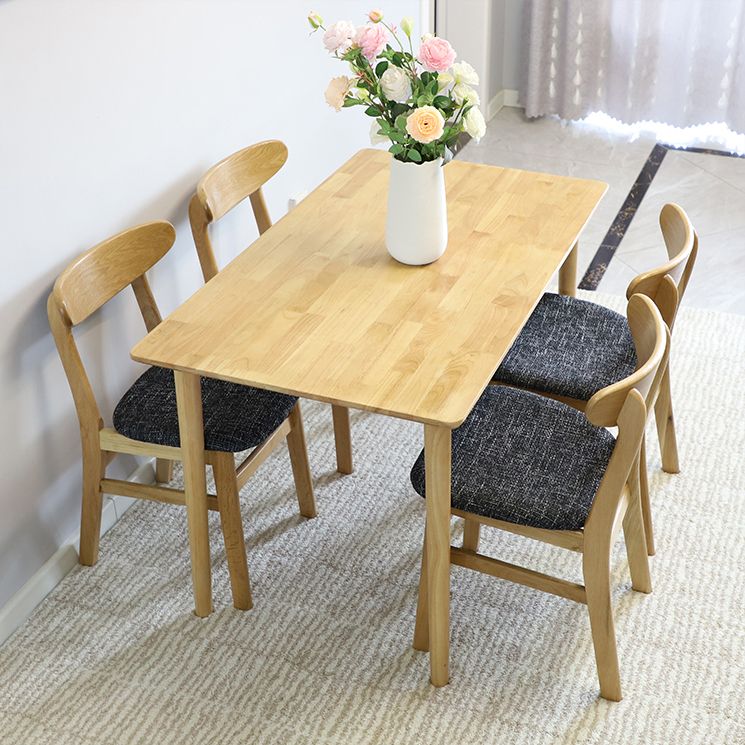 Contemporary Style Wood Side Dining Chairs Open Back Dining Armless Chairs
