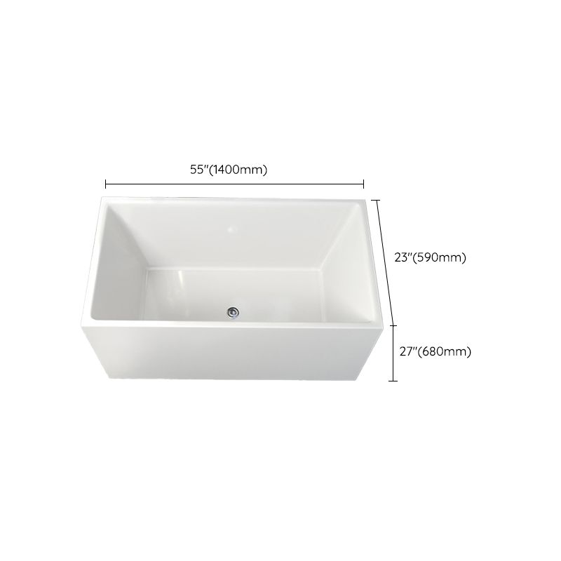 Modern Soaking Freestanding Bath Tub Acrylic Bathroom Bathtub in White