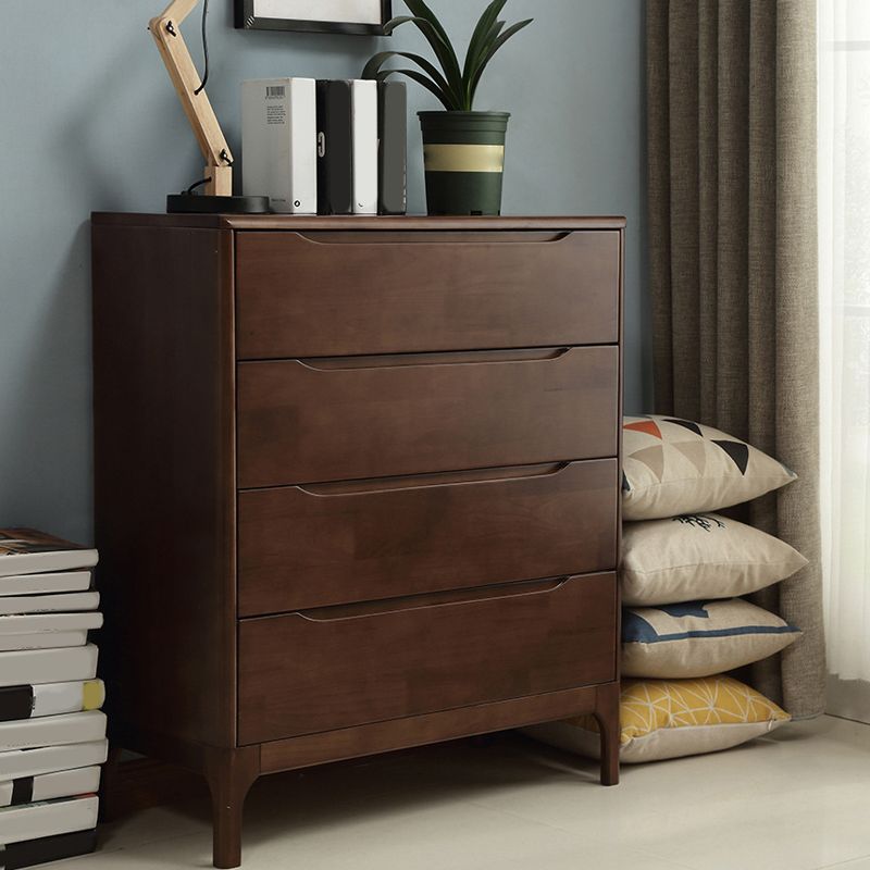 Rubber Wood Contemporary Storage Chest Bedroom Chest with Drawers