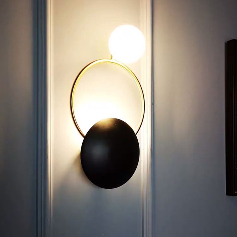 Geometric Wall Mount Lamp Ring with 2-Light Contemporary Minimalist Style Wall Light