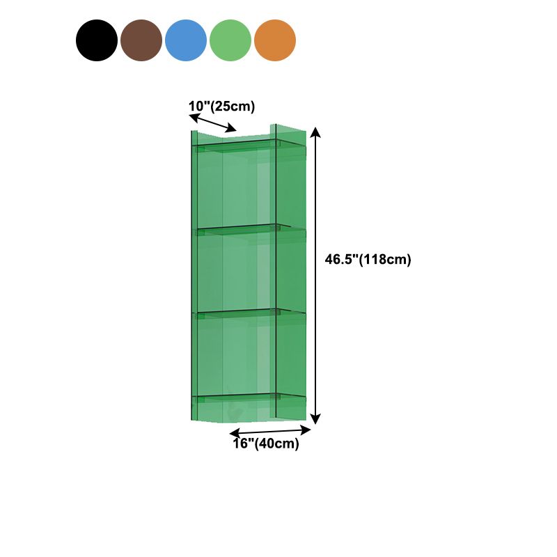 10 "W -Bücherregal Closed Back Acryl Glam Style -Bücherregal für Büro- und Studienraum