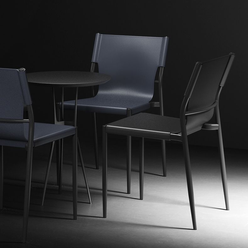 Métal contemporain dinant les chaises sans bras en cuir dinant des chaises pour le restaurant