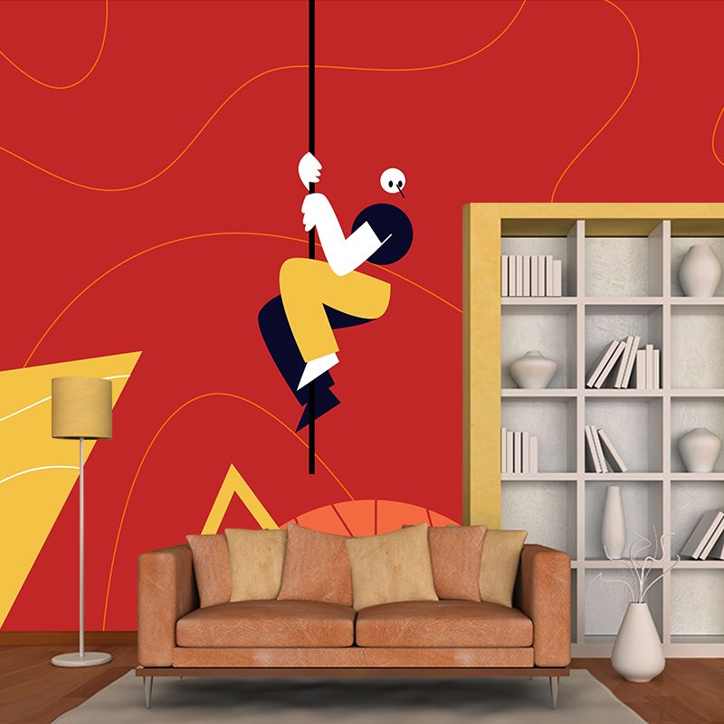 Red-Yellow Suspension Artwork Mural Waterproofing Artistic Bedroom Wall Decoration