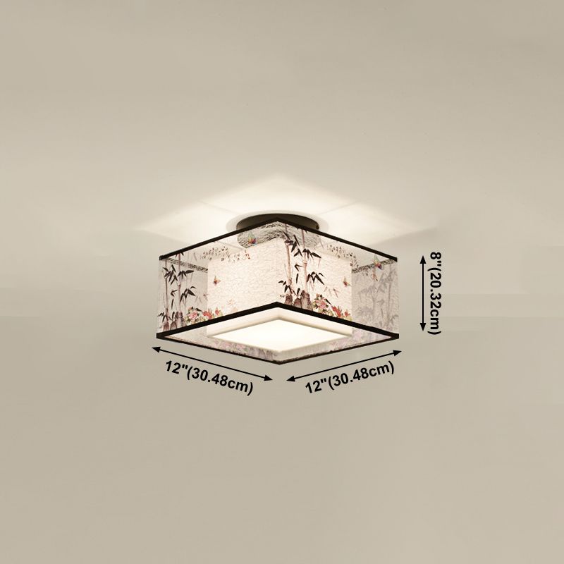 Plafonnier encastré en tissu de style chinois pour salon