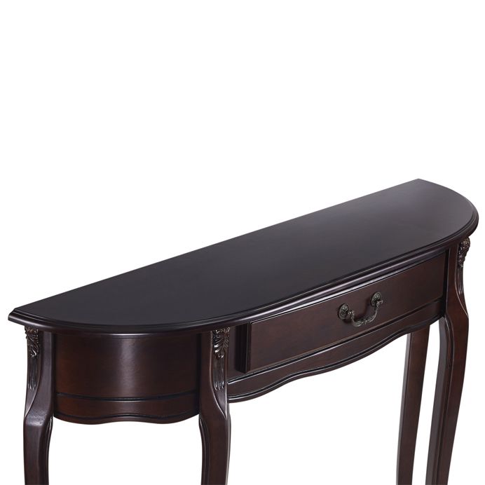 Mid-Century Modern Wooden Accent Table Half Moon Sofa Console Table for Hall